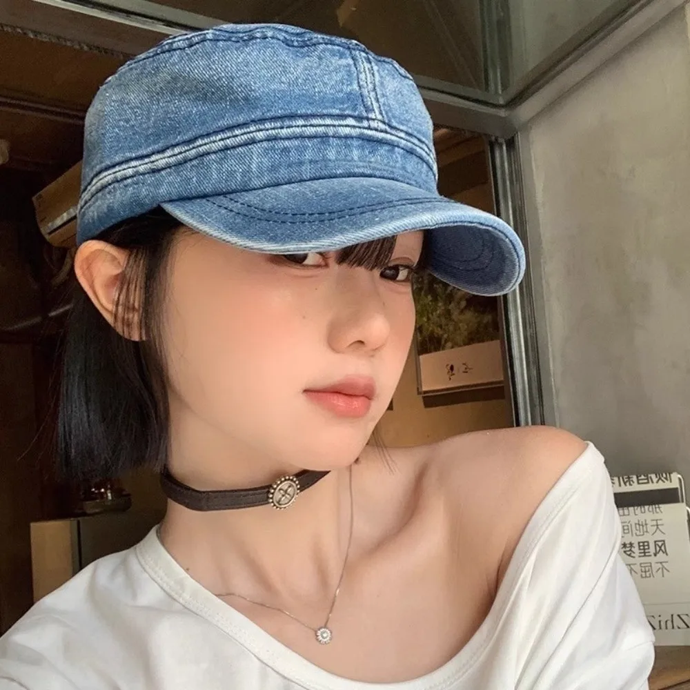 Fashion Vintage Peaked Cap Flat Top Demin Baseball Hat Streetwear Visor Cadet Cap Unisex
Fashion Vintage Peaked Cap Flat Top Demin Baseball Hat Streetwear Visor Cadet Cap Unisex