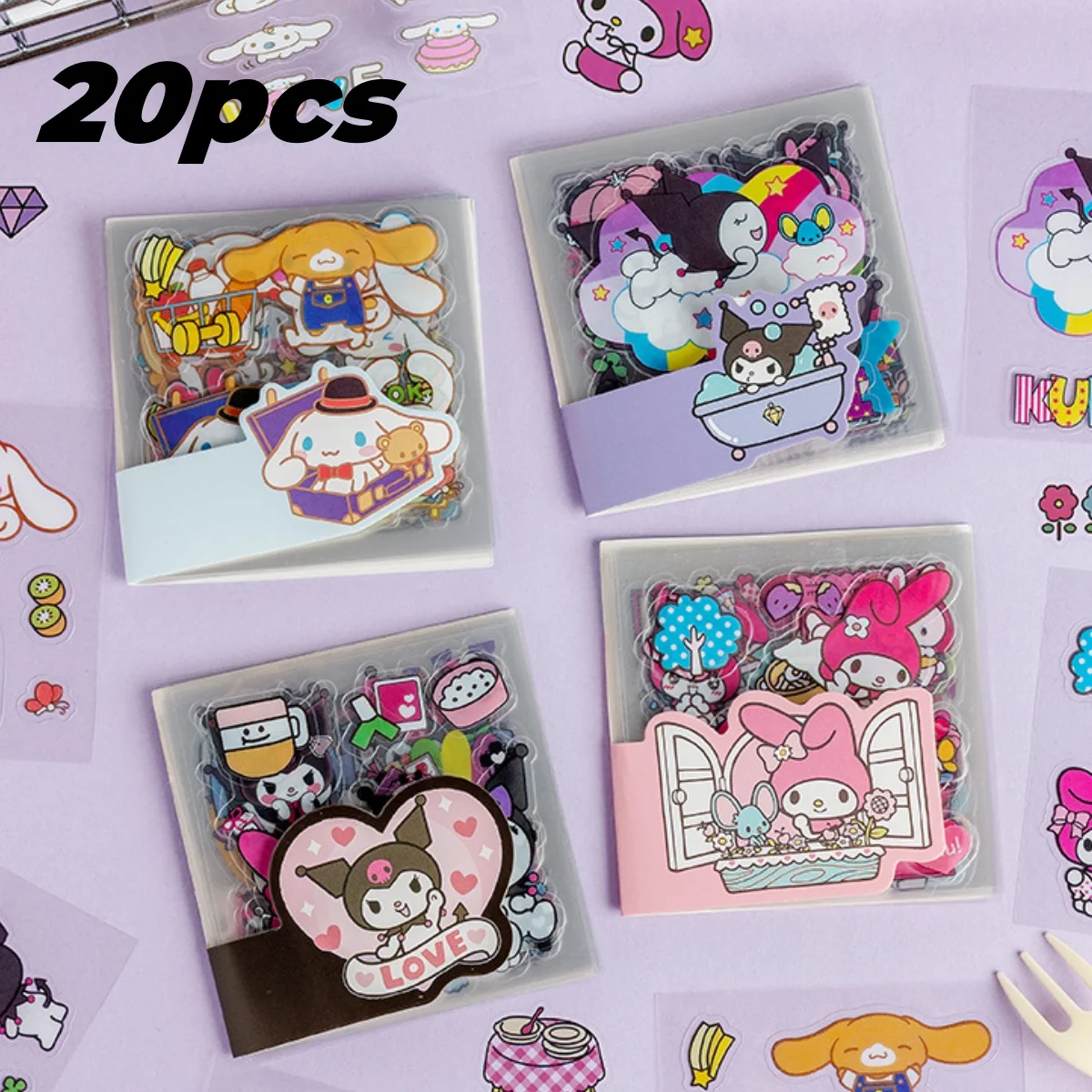 20pcs sanrio waterproof transparent sticker cute kuromi my melody cartoon material mobile phone case DIY decoration sticker girl
20pcs sanrio waterproof transparent sticker cute kuromi my melody cartoon material mobile phone case DIY decoration sticker girl
