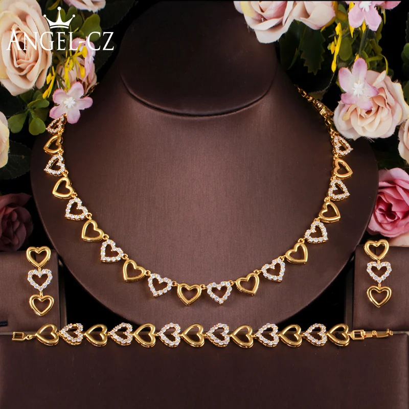 ANGELCZ High Quality Ladies Clothing Accessories Micro Pave Round AAA Zirconia Gorgeous Hollow Heart 3Pcs Jewelry Set AJ246
ANGELCZ High Quality Ladies Clothing Accessories Micro Pave Round AAA Zirconia Gorgeous Hollow Heart 3Pcs Jewelry Set AJ246