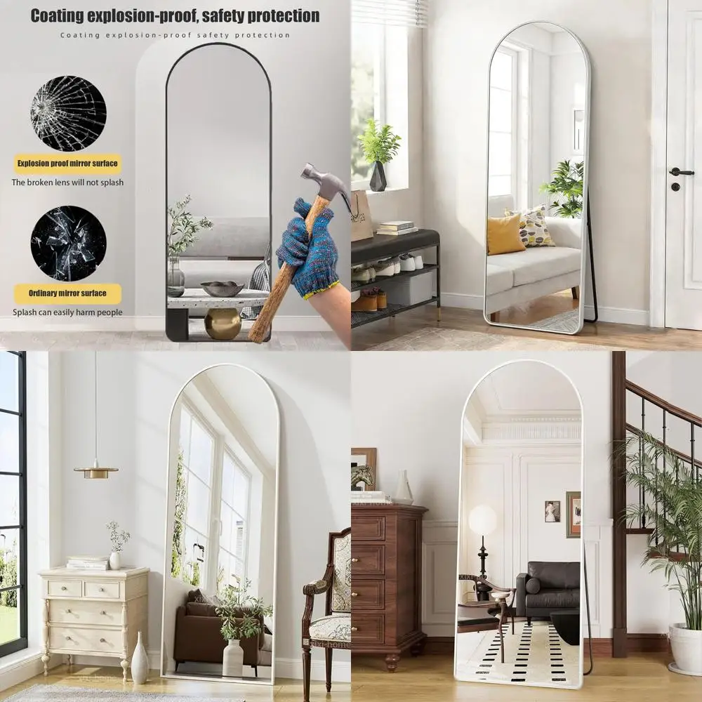 Большое арочное напольное зеркало 15,7 x 59 дюймов с подставкой, универсальное для настенного крепления или размещения на полу, идеально подходит для спальни или гостиной - серебристое
Большое арочное напольное зеркало 15,7 x 59 дюймов с подставкой, универсальное для настенного крепления или размещения на полу, идеально подходит для спальни или гостиной - серебристое