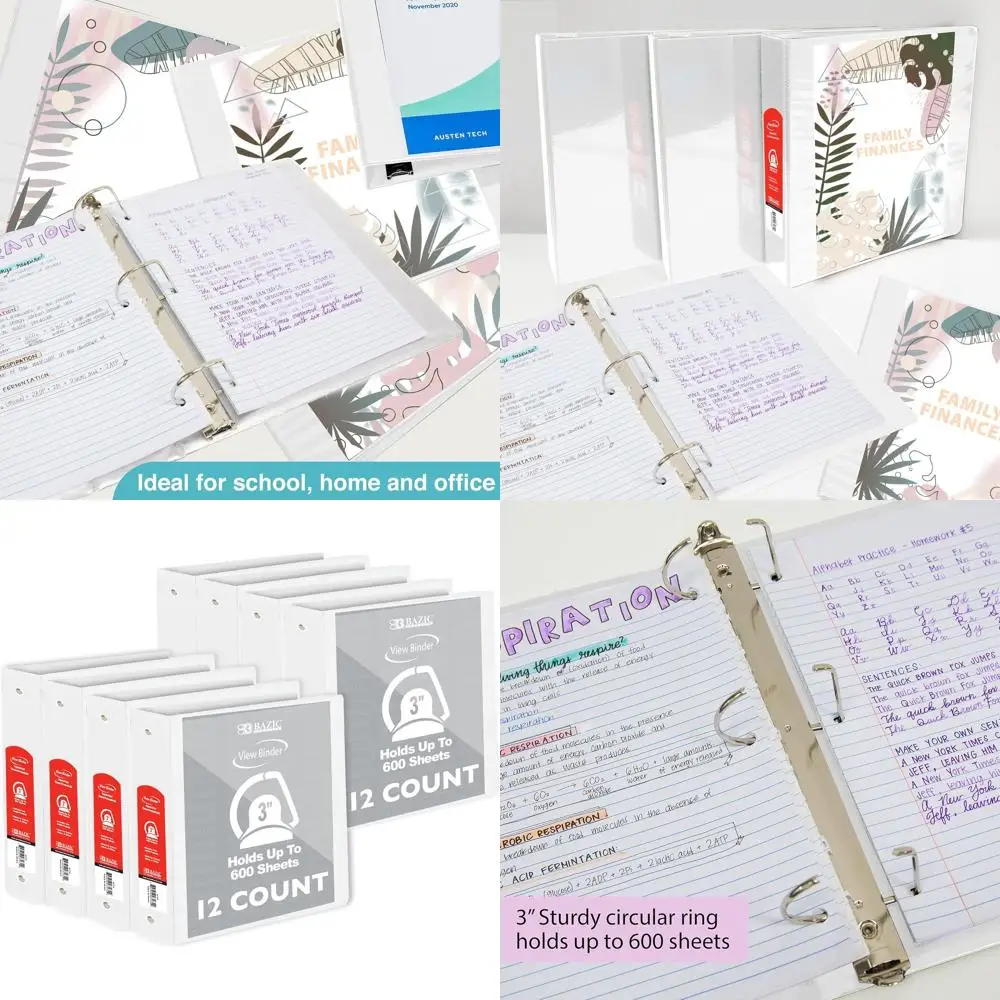 Папка-скоросшиватель с 3 наклонными D-образными кольцами, вмещает 600 листов, белая, 12 штук в упаковке, для дома или офиса
Папка-скоросшиватель с 3 наклонными D-образными кольцами, вмещает 600 листов, белая, 12 штук в упаковке, для дома или офиса