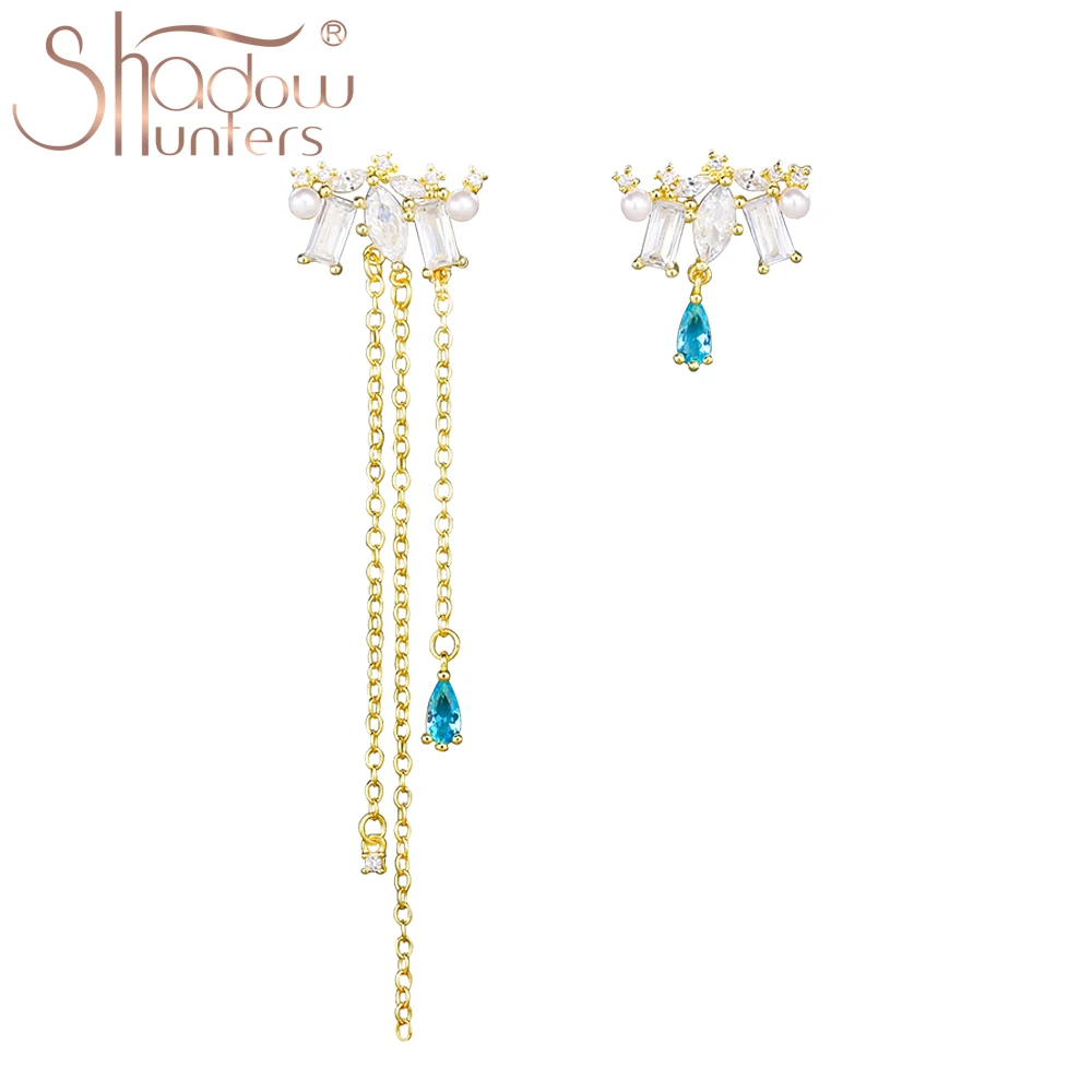 Серьги-подвески SHADOWHUNTERS из стерлингового серебра 925 пробы с жемчугом и цирконом, синие, в форме капли воды, асимметричные, для женщин
Серьги-подвески SHADOWHUNTERS из стерлингового серебра 925 пробы с жемчугом и цирконом, синие, в форме капли воды, асимметричные, для женщин