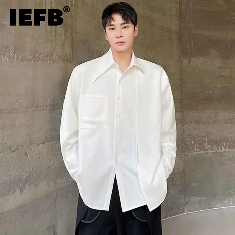 IEFB Men's Shirts Personalized Peaked Collar Single Breasted Pockets Solid Color Loose Male Shirt Niche Design Summer 9C4640
IEFB Men's Shirts Personalized Peaked Collar Single Breasted Pockets Solid Color Loose Male Shirt Niche Design Summer 9C4640