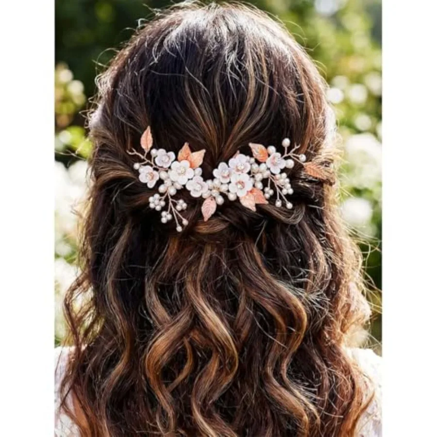 GORAIS Flower Bride Wedding Hair Vine Pearl Bridal Headpiece Floral Leaf Hair Pcs Hair Accessories for Women and Girls
GORAIS Flower Bride Wedding Hair Vine Pearl Bridal Headpiece Floral Leaf Hair Pcs Hair Accessories for Women and Girls