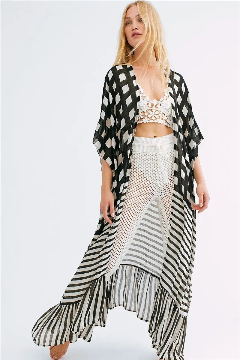 Lace Beach Blouse Sexy Deep V-neck Holiday Bikini Blouse 2025 Spring Summer Seaside Lady Fashion Stripe Printing Thin Clothes
Lace Beach Blouse Sexy Deep V-neck Holiday Bikini Blouse 2025 Spring Summer Seaside Lady Fashion Stripe Printing Thin Clothes