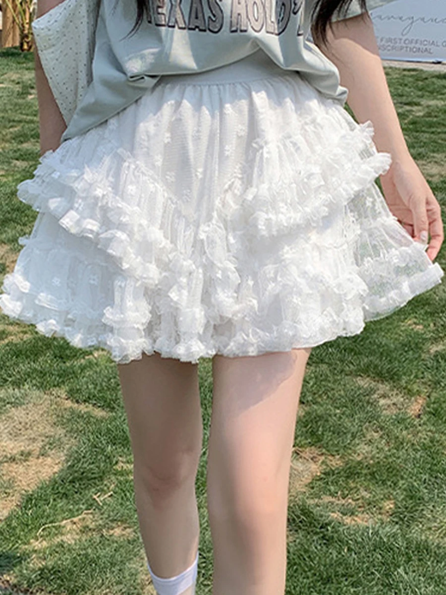 New Womens Fashion Mini Skirts Lace Flower Ruffles Mesh Tutu Skirts Elastic Waist Skirts Summer Casual A-Line Skirts S-XL
New Womens Fashion Mini Skirts Lace Flower Ruffles Mesh Tutu Skirts Elastic Waist Skirts Summer Casual A-Line Skirts S-XL