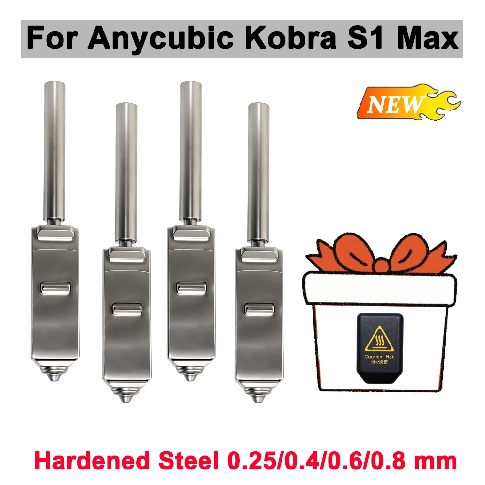 for Kobra s1 MAX 0.4 0.6 0.8MM Integrated Hardened Steel Nozzles for Kobra S1 MAX Combo with Silicone Cover Sock Quick-Swap
for Kobra s1 MAX 0.4 0.6 0.8MM Integrated Hardened Steel Nozzles for Kobra S1 MAX Combo with Silicone Cover Sock Quick-Swap