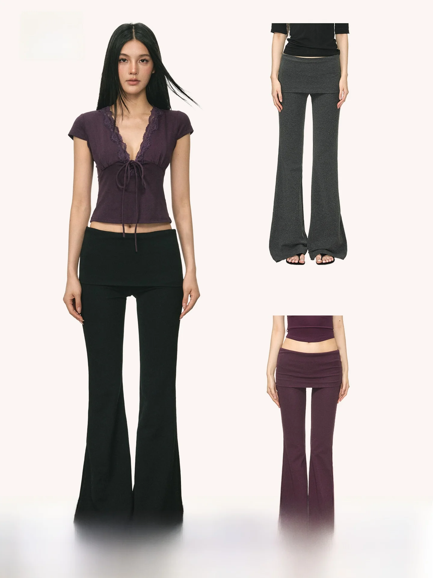Anna Aneae Women's Black Knitted Casual Pants Summer New Style Slimming High-Rise Micro Flared Long Trousers Trendy Fashion
Anna Aneae Women's Black Knitted Casual Pants Summer New Style Slimming High-Rise Micro Flared Long Trousers Trendy Fashion