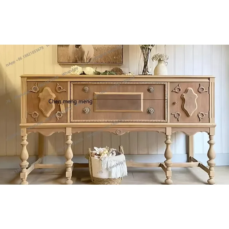 French vintage carved solid wood entrance cabinet vintage style partition log sideboard H
French vintage carved solid wood entrance cabinet vintage style partition log sideboard H