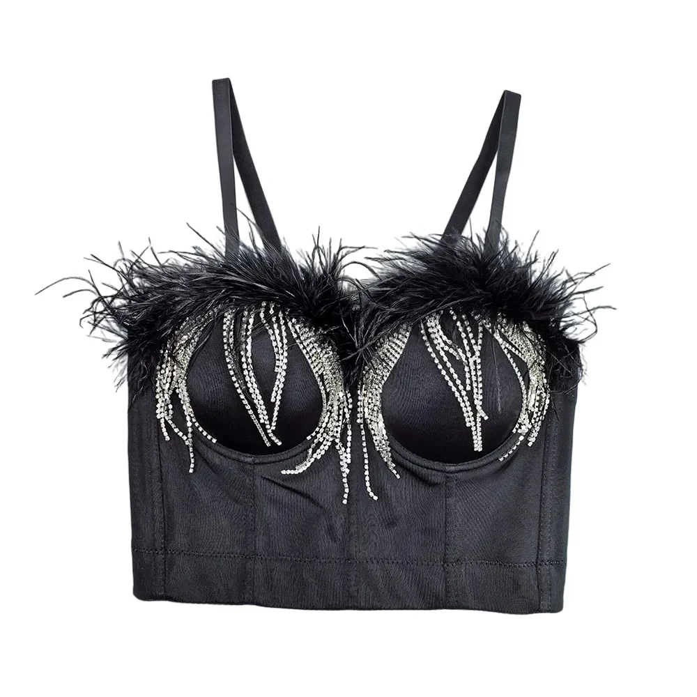 Fishbone Shape Push Up Bra for Women CropTop Sexy Feather Suspender Beads Tassel Chain Halloween Hot Girl Clubwear Nightlife
Fishbone Shape Push Up Bra for Women CropTop Sexy Feather Suspender Beads Tassel Chain Halloween Hot Girl Clubwear Nightlife