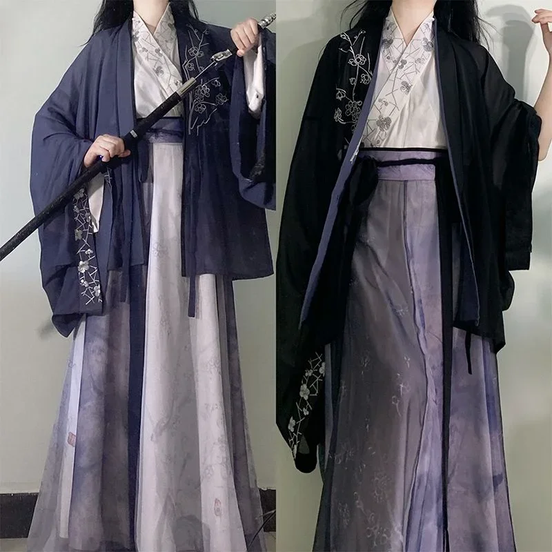 2 Color WeiJin Dynasties Elegant Purple Printed Cross Collar Hanfu 3pcs Sisters' Dresses Traditional Chinese Clothing for Women
2 Color WeiJin Dynasties Elegant Purple Printed Cross Collar Hanfu 3pcs Sisters' Dresses Traditional Chinese Clothing for Women
