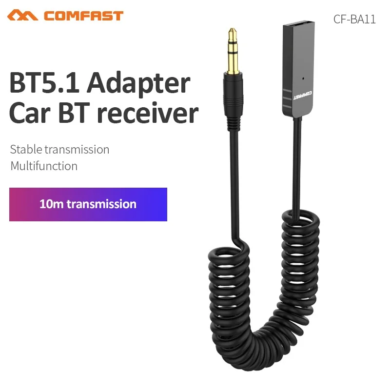 Comfast BT5.1 Multi-function AUX Car Adapter Universal USB2.0 Bluetooth Audio Receiver Car 3.5mm Jack Audio AUX Cable
Comfast BT5.1 Multi-function AUX Car Adapter Universal USB2.0 Bluetooth Audio Receiver Car 3.5mm Jack Audio AUX Cable