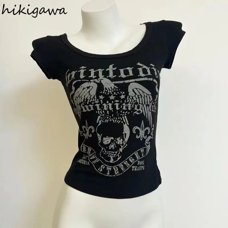 Black Shirts for Women Fashion Summer T Shirts 2025 Ropa Mujer Short Sleeve O-neck Print Tees Casual Korean Y2k Tshirt Crop Tops
Black Shirts for Women Fashion Summer T Shirts 2025 Ropa Mujer Short Sleeve O-neck Print Tees Casual Korean Y2k Tshirt Crop Tops