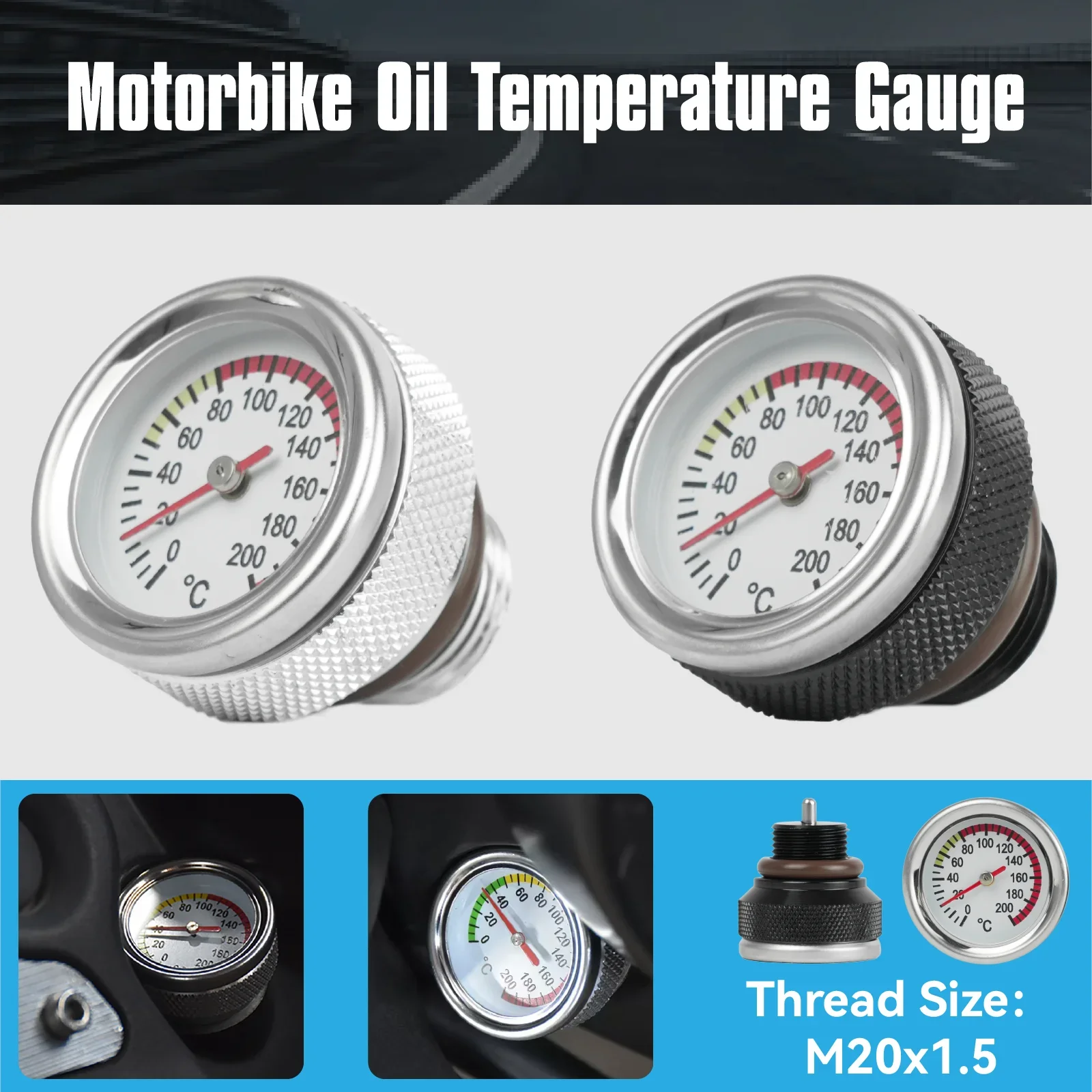 M20x1.5 Motorcycle Engine Temperature Gauge Oil Cap Tank Temperature Gauge For Kawasaki 650 KLR 1987-1998
M20x1.5 Motorcycle Engine Temperature Gauge Oil Cap Tank Temperature Gauge For Kawasaki 650 KLR 1987-1998