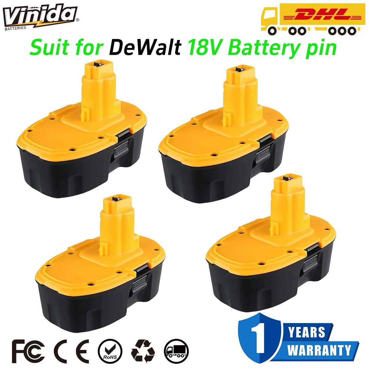 1/2/4Pcs VININDA DC9096 5.5Ah 18V Ni-MH Battery Replace for DeWalt DC099 DW9095 DW9098 Battery pin Shipping from Local Warehouse
1/2/4Pcs VININDA DC9096 5.5Ah 18V Ni-MH Battery Replace for DeWalt DC099 DW9095 DW9098 Battery pin Shipping from Local Warehouse