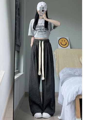 Printed Plaid Long Pants for Women Fashion High Waist Wide Leg Trousers 2024 New Ladies Casual Commuter Loose Long Pant T73
Printed Plaid Long Pants for Women Fashion High Waist Wide Leg Trousers 2024 New Ladies Casual Commuter Loose Long Pant T73