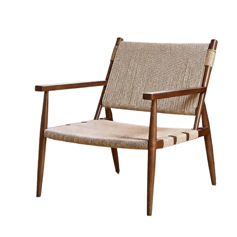 Medium rope woven solid wood lounge chair, ash wood wabi-sabi style B&B bedroom single sofa chair
Medium rope woven solid wood lounge chair, ash wood wabi-sabi style B&B bedroom single sofa chair