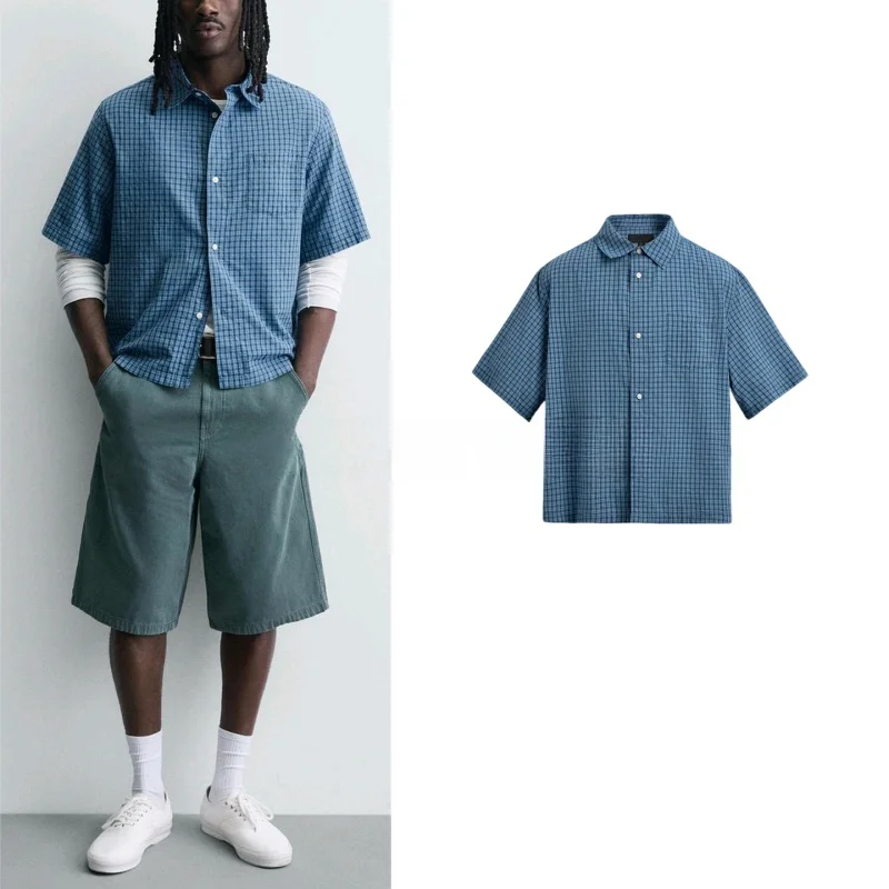 Summer New Men's Casual Style Plaid Short Sleeve Turn-down Collar Single Button Shirt Breathable Skin-friendly Polyester Fiber
Summer New Men's Casual Style Plaid Short Sleeve Turn-down Collar Single Button Shirt Breathable Skin-friendly Polyester Fiber