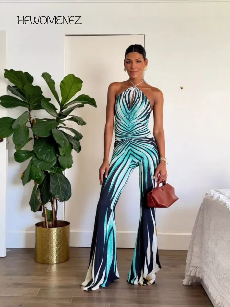 Sexy Print Halter Jumpsuits Women Sleeveless Backless Hollow Out Jumpsuit Long Flare Pants Female 2025 Summer Lady Outwears
Sexy Print Halter Jumpsuits Women Sleeveless Backless Hollow Out Jumpsuit Long Flare Pants Female 2025 Summer Lady Outwears