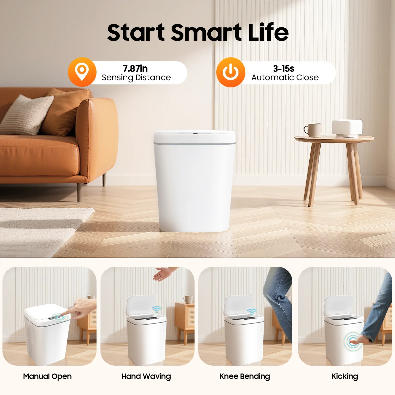 Waste Bin, Sensor Trash Can, 16L Intelligent Sensor Trash Can, Space-Saving Bin for Bathroom, Kitchen, Office, Hotel
Waste Bin, Sensor Trash Can, 16L Intelligent Sensor Trash Can, Space-Saving Bin for Bathroom, Kitchen, Office, Hotel