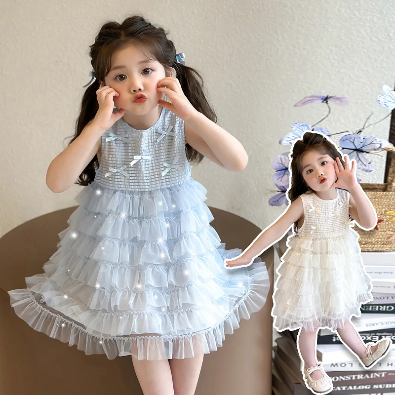 Girls Party Dress Sweet Cake Bow Girl Princess Dress Fashion Korean Style Sleeveless Fluffy Kids Formal/Casual Birthday Clothes
Girls Party Dress Sweet Cake Bow Girl Princess Dress Fashion Korean Style Sleeveless Fluffy Kids Formal/Casual Birthday Clothes