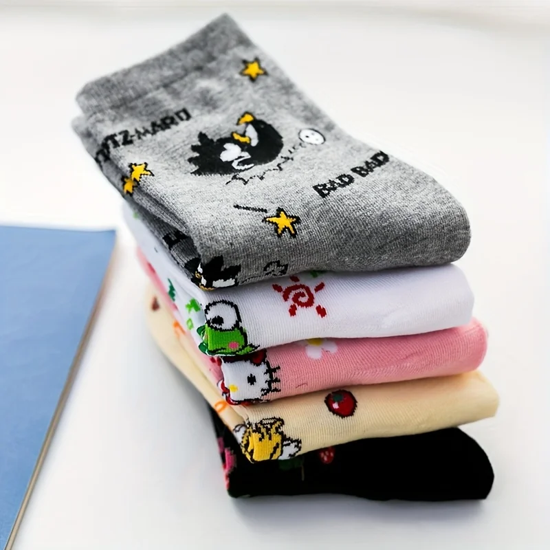 5 Pairs Sanrio Kuromi Melody Trendy Penguin Cat Cartoon Socks for Women - Soft & Comfortable Fall/Winter Girls Sockings
5 Pairs Sanrio Kuromi Melody Trendy Penguin Cat Cartoon Socks for Women - Soft & Comfortable Fall/Winter Girls Sockings