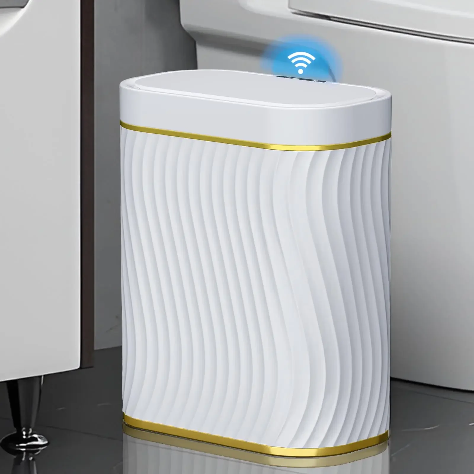 Bathroom Small Trash Can with Automatic Touchless Lid,9L Smart Garbage Can Narrow Waterproof Trash Bin for Bedroom,Living Room
Bathroom Small Trash Can with Automatic Touchless Lid,9L Smart Garbage Can Narrow Waterproof Trash Bin for Bedroom,Living Room