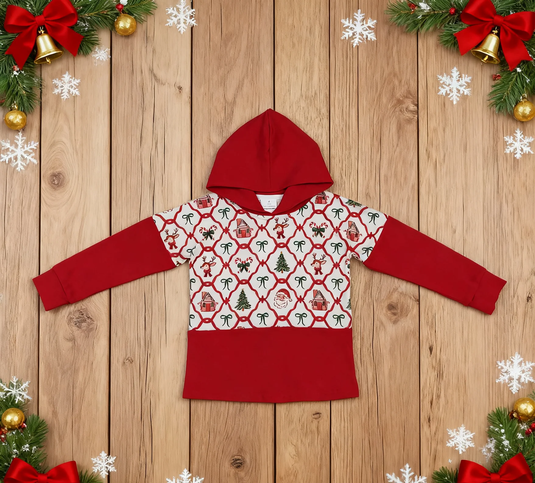 Z917-18 GT1042 Kids Fall Clothing Long Sleeve Santa Print Shirt Baby Boys Hooded Top
Z917-18 GT1042 Kids Fall Clothing Long Sleeve Santa Print Shirt Baby Boys Hooded Top