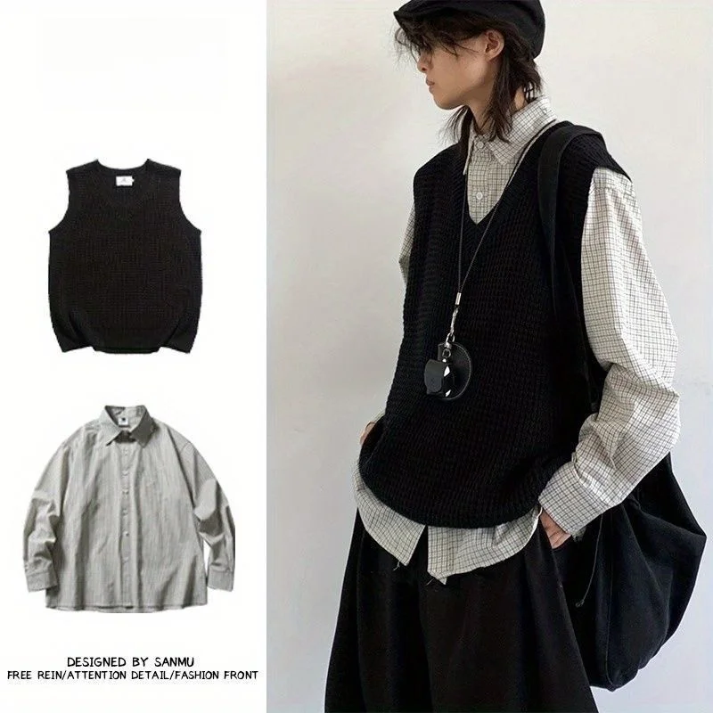 Men's Knitted Vest Set Casual Svel V-Ne Pure Color Spring Season Long Sve Leisure Sports Outfit Two-Piece Ensemble
Men's Knitted Vest Set Casual Svel V-Ne Pure Color Spring Season Long Sve Leisure Sports Outfit Two-Piece Ensemble