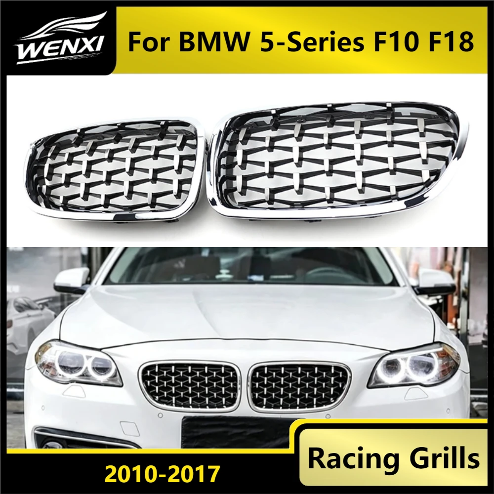 New Front Bumper Dual Slats Grills For BMW 5-Series F10 F18 2010-2017 Silver Diamonds Style Upper Racing Grilles Replacement
New Front Bumper Dual Slats Grills For BMW 5-Series F10 F18 2010-2017 Silver Diamonds Style Upper Racing Grilles Replacement