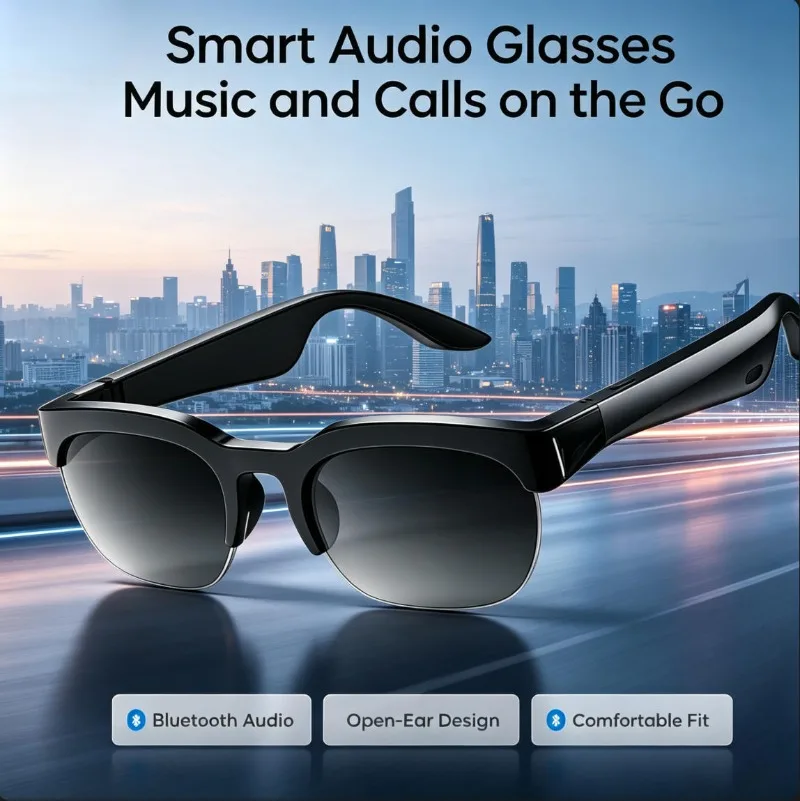 XG89 Real-Time Translation Smart Sunglasses Bluetooth Open Ear Audio Glasses, Anti-UV HD Protective Lenses For Men Women Outdoor
XG89 Real-Time Translation Smart Sunglasses Bluetooth Open Ear Audio Glasses, Anti-UV HD Protective Lenses For Men Women Outdoor