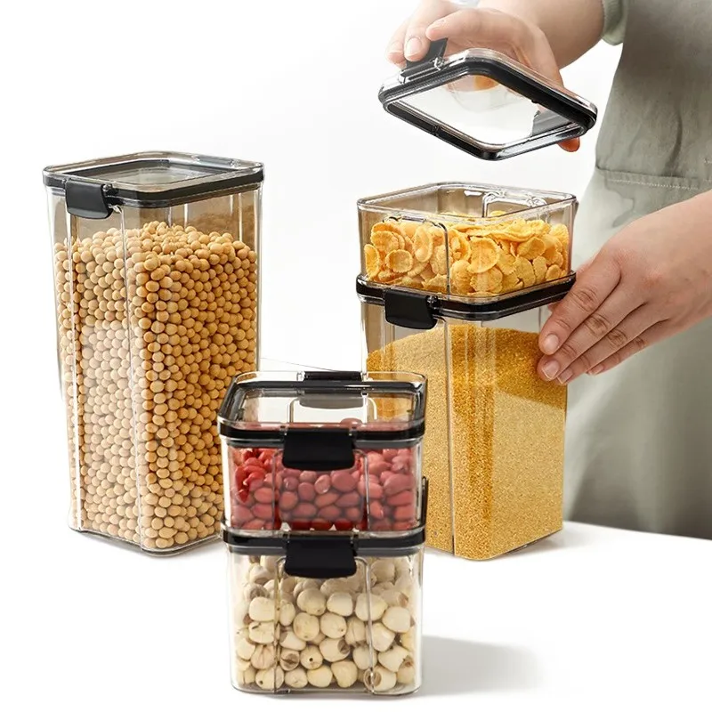 Clear Plastic Storage Jar with Airtight Seal Kitchen Snacks Cereals Beans Stackable Waterproof Moisture-proof Food Container Jar
Clear Plastic Storage Jar with Airtight Seal Kitchen Snacks Cereals Beans Stackable Waterproof Moisture-proof Food Container Jar
