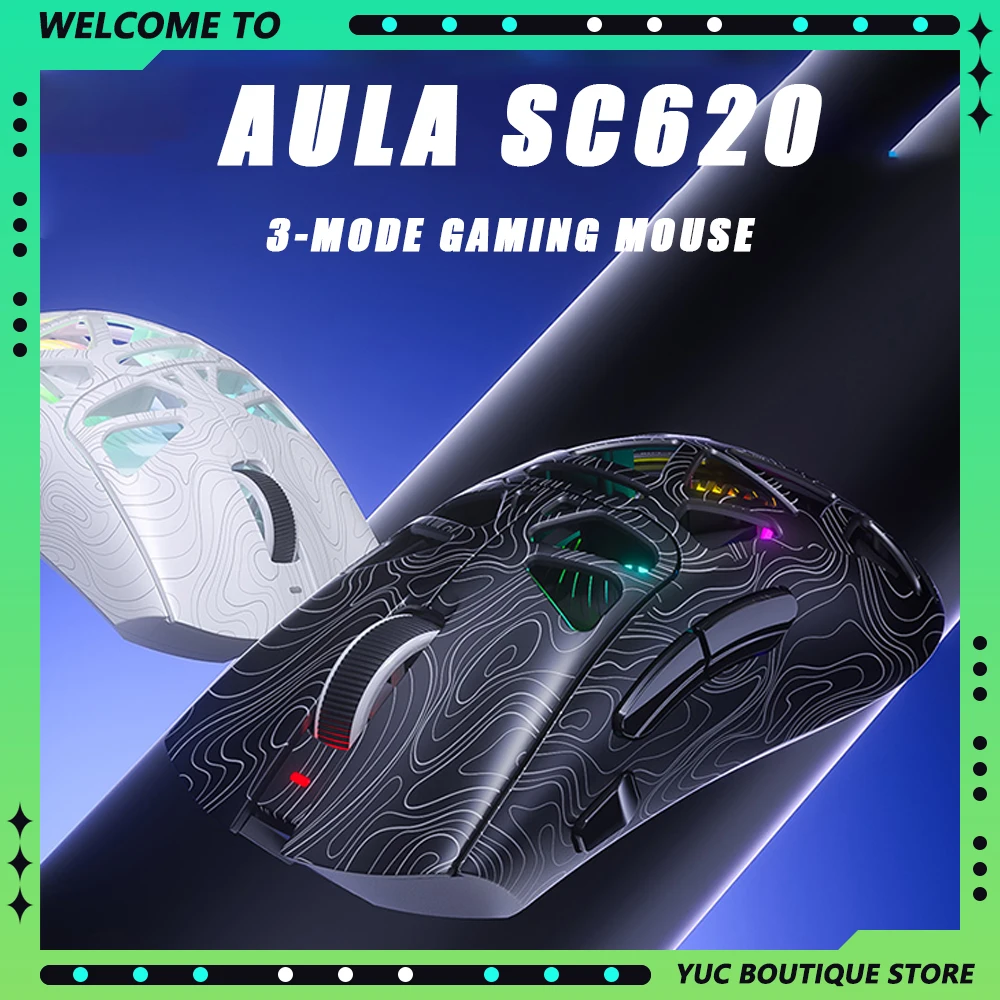 New AULA SC620 Gaming Mouse 3-Mode PAW3311 Light Weight Hollow Out Ergonomic Long Battery Life Wireless Custom Mice PC E-Sports
New AULA SC620 Gaming Mouse 3-Mode PAW3311 Light Weight Hollow Out Ergonomic Long Battery Life Wireless Custom Mice PC E-Sports