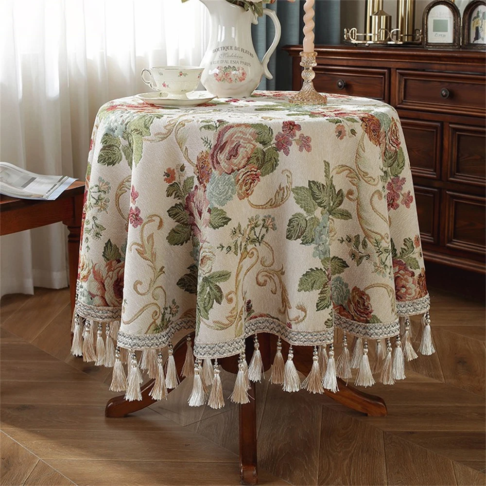 Round Tablecloth Jacquard Fabric Vintage Napkin Dining Table Cover Cloth for Camping Picnic Birthday Tablecloths Home Decoration
Round Tablecloth Jacquard Fabric Vintage Napkin Dining Table Cover Cloth for Camping Picnic Birthday Tablecloths Home Decoration