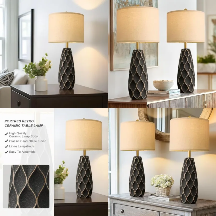 27.5" Ceramic Table Lamps for Bedroom Living Room Lamps Set of 2 Modern Bedside Nightstand Lamp Farmhouse Vintage Rustic Boho R
27.5" Ceramic Table Lamps for Bedroom Living Room Lamps Set of 2 Modern Bedside Nightstand Lamp Farmhouse Vintage Rustic Boho R