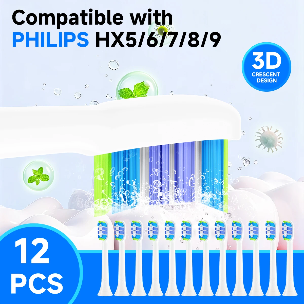 12 шт./Сменные насадки для электрических зубных щеток, совместимые с Philips Sonicare DiamondClean HX3/HX6/HX9 Series, модель HX6064
12 шт./Сменные насадки для электрических зубных щеток, совместимые с Philips Sonicare DiamondClean HX3/HX6/HX9 Series, модель HX6064