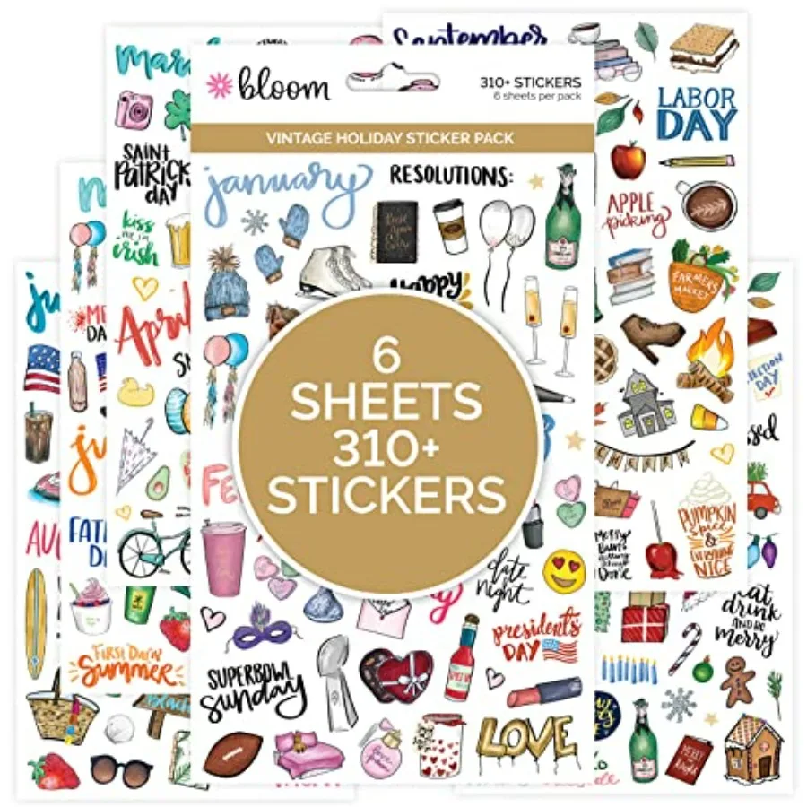 Holiday Seasonal Planner icker Sheets - Vintage Seasonal icker Pack - Removable and Repositionable - Over 310 ickers Per Pack!
Holiday Seasonal Planner icker Sheets - Vintage Seasonal icker Pack - Removable and Repositionable - Over 310 ickers Per Pack!