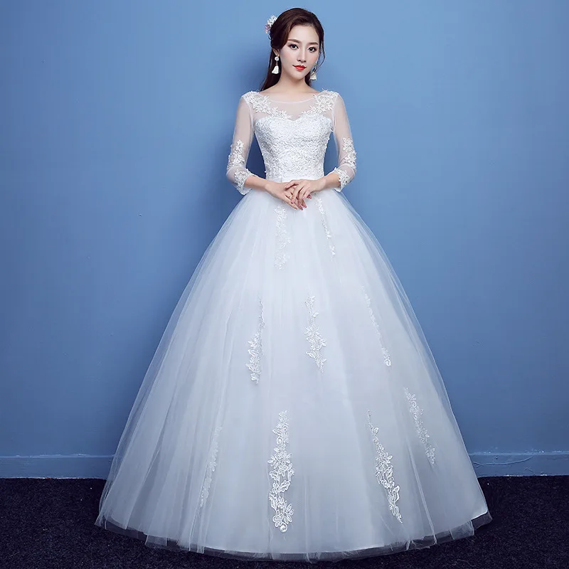 Customized Wedding Dresses White Wedding Gowns O-neck Bridal Ball Gown Luxury Lace Robe De Mariee Real Photo Vestido De Noiva
Customized Wedding Dresses White Wedding Gowns O-neck Bridal Ball Gown Luxury Lace Robe De Mariee Real Photo Vestido De Noiva