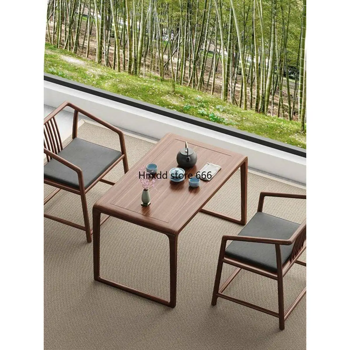 Chair combination black walnut small apartment small coffee table simple household solid wood small tea table
Chair combination black walnut small apartment small coffee table simple household solid wood small tea table
