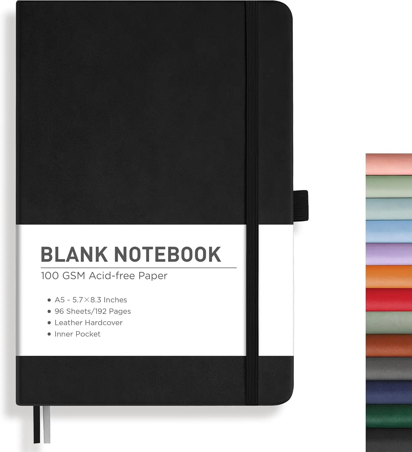 Blank Journal Notebook A5, 192 Pages Leather Hardcover, 100 GSM Thick Paper for Sketching Drawing
Blank Journal Notebook A5, 192 Pages Leather Hardcover, 100 GSM Thick Paper for Sketching Drawing
