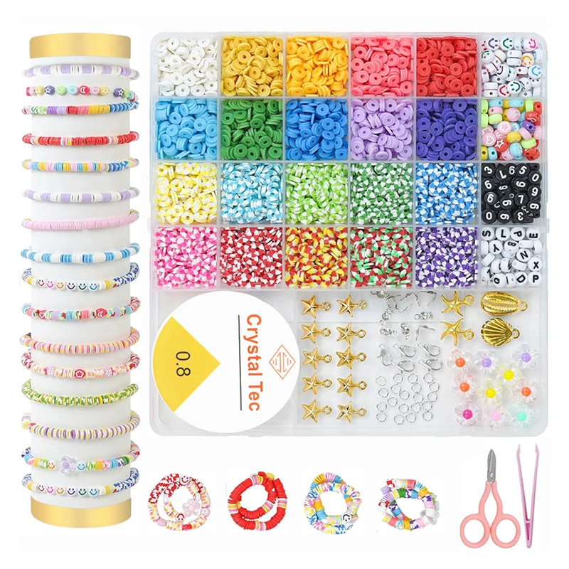 Clay Beads Bracelet Making Kit for Beginner 4000 Pcs Preppy Polymer Clay Beads with Charms Kit for Jewelry Making DIY Arts
Clay Beads Bracelet Making Kit for Beginner 4000 Pcs Preppy Polymer Clay Beads with Charms Kit for Jewelry Making DIY Arts