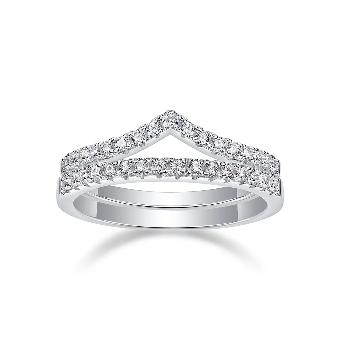 S925 Sterling Silver 1ct D Color VVS1 Moissanite V-Shaped Double Layer Ring,Full Paved Iced Out Minimalist Delicate Luxury Anniv
S925 Sterling Silver 1ct D Color VVS1 Moissanite V-Shaped Double Layer Ring,Full Paved Iced Out Minimalist Delicate Luxury Anniv