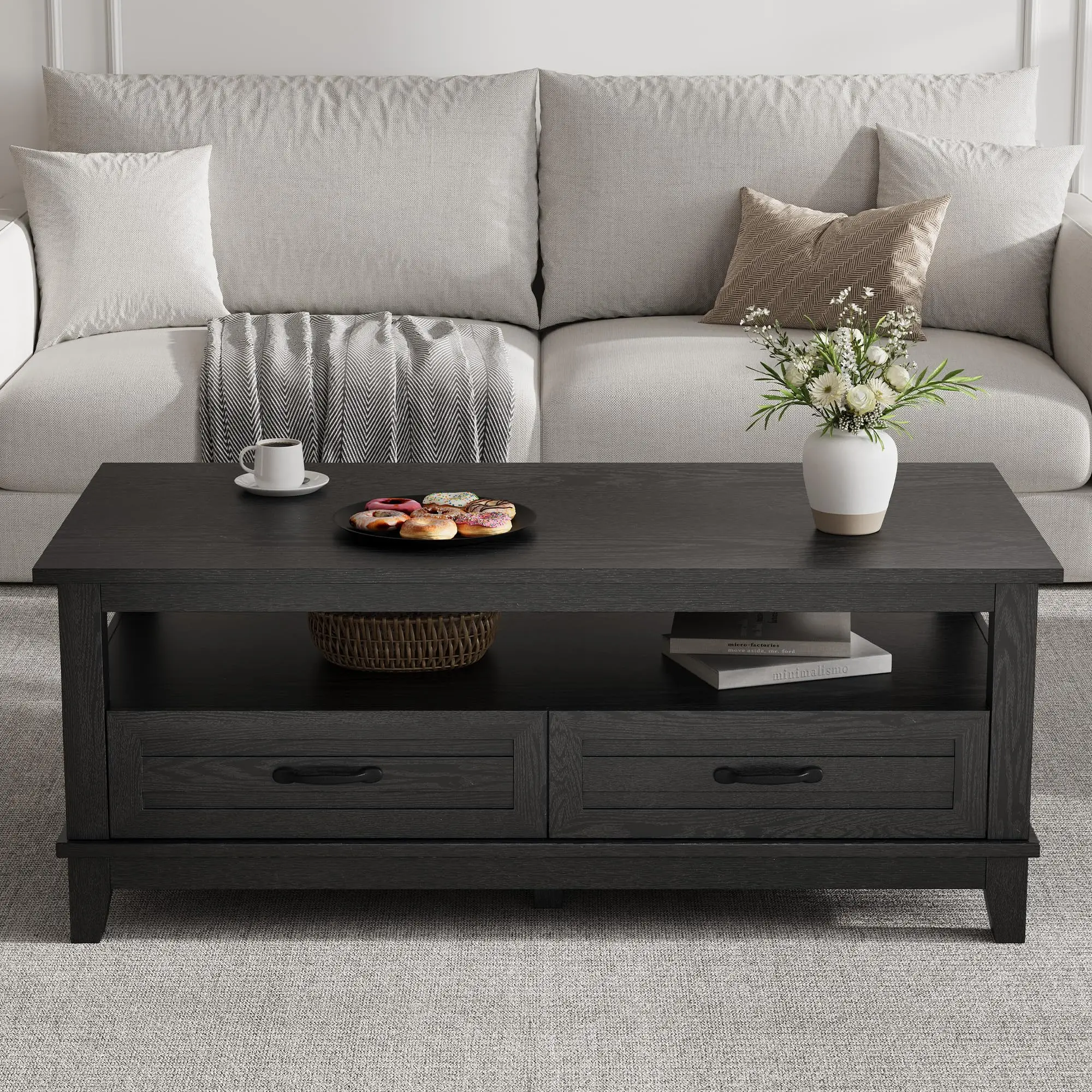 Farmhouse Coffee Table Living Room Wood Coffee Table With Storage Drawers Heavy Duty Center Table With Metal Handles Easy Assembly Furniture For Living Room Office
Farmhouse Coffee Table Living Room Wood Coffee Table With Storage Drawers Heavy Duty Center Table With Metal Handles Easy Assembly Furniture For Living Room Office