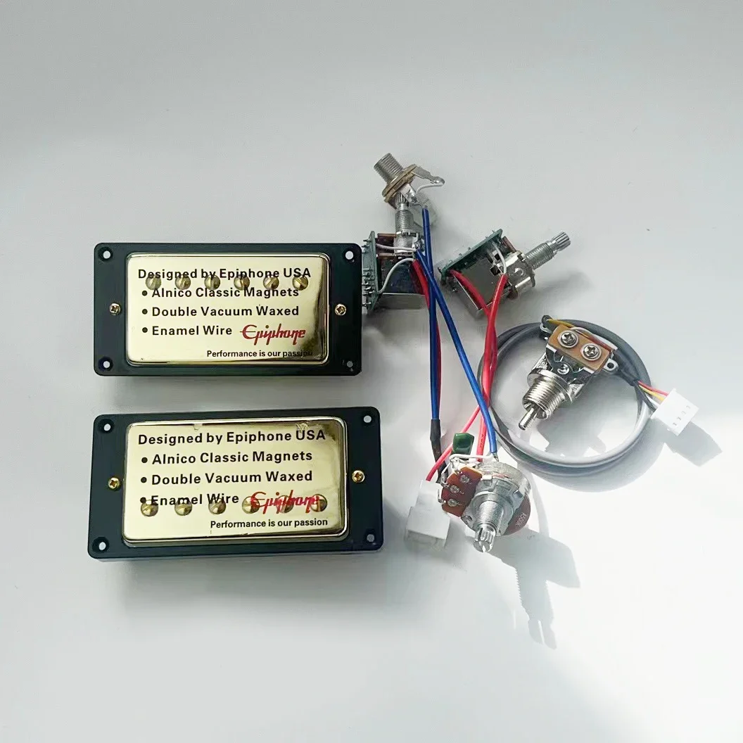 1 set standard electric guitar humbucking pickups with 2V1T professional wiring harness
1 set standard electric guitar humbucking pickups with 2V1T professional wiring harness