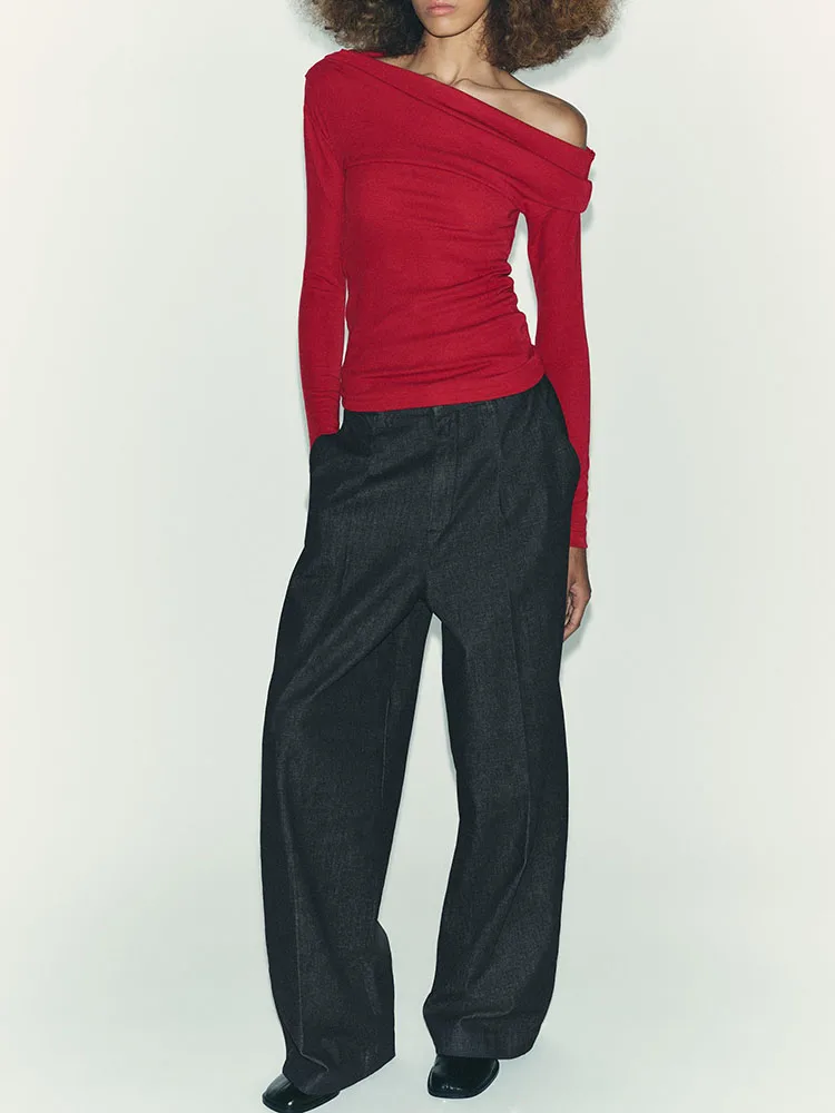 High-End ZA2025 Women's Winter New Soft Asymmetric Pleated Ne Long Sve T-irt Comfortable Fit European Sle Knitted Top
High-End ZA2025 Women's Winter New Soft Asymmetric Pleated Ne Long Sve T-irt Comfortable Fit European Sle Knitted Top