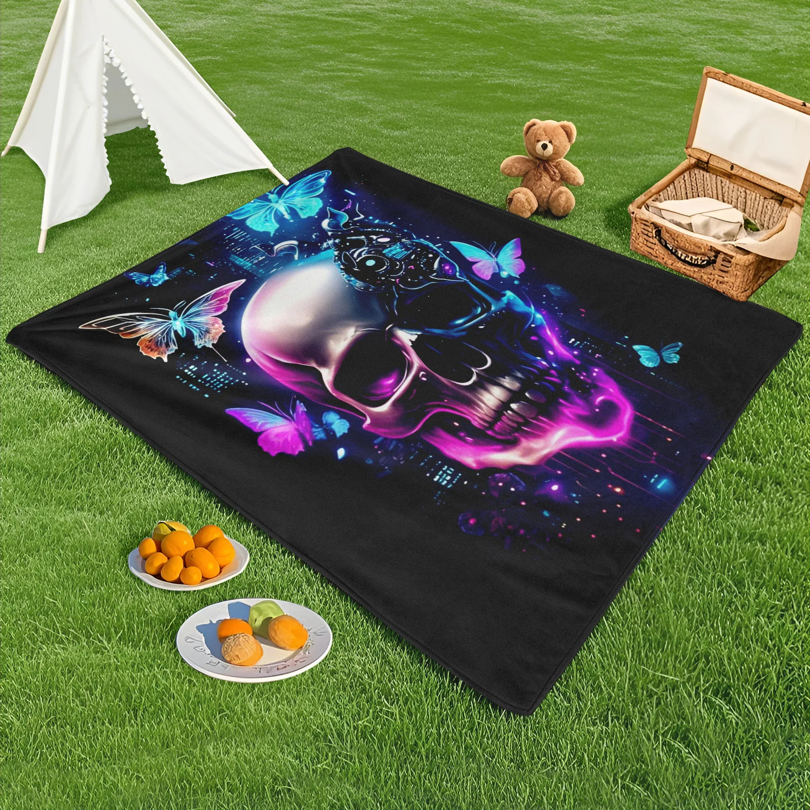 Skull Tech Butterfly Indigo Outdoor Blanket For Futuristic Elegance And Mystic Charm In Nature Inspired Design
Skull Tech Butterfly Indigo Outdoor Blanket For Futuristic Elegance And Mystic Charm In Nature Inspired Design