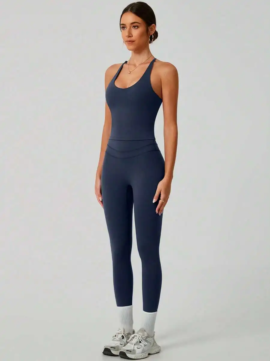 Womens Elastic Sports Set Tank Top And Leggings Summer Workout Outfit
Womens Elastic Sports Set Tank Top And Leggings Summer Workout Outfit