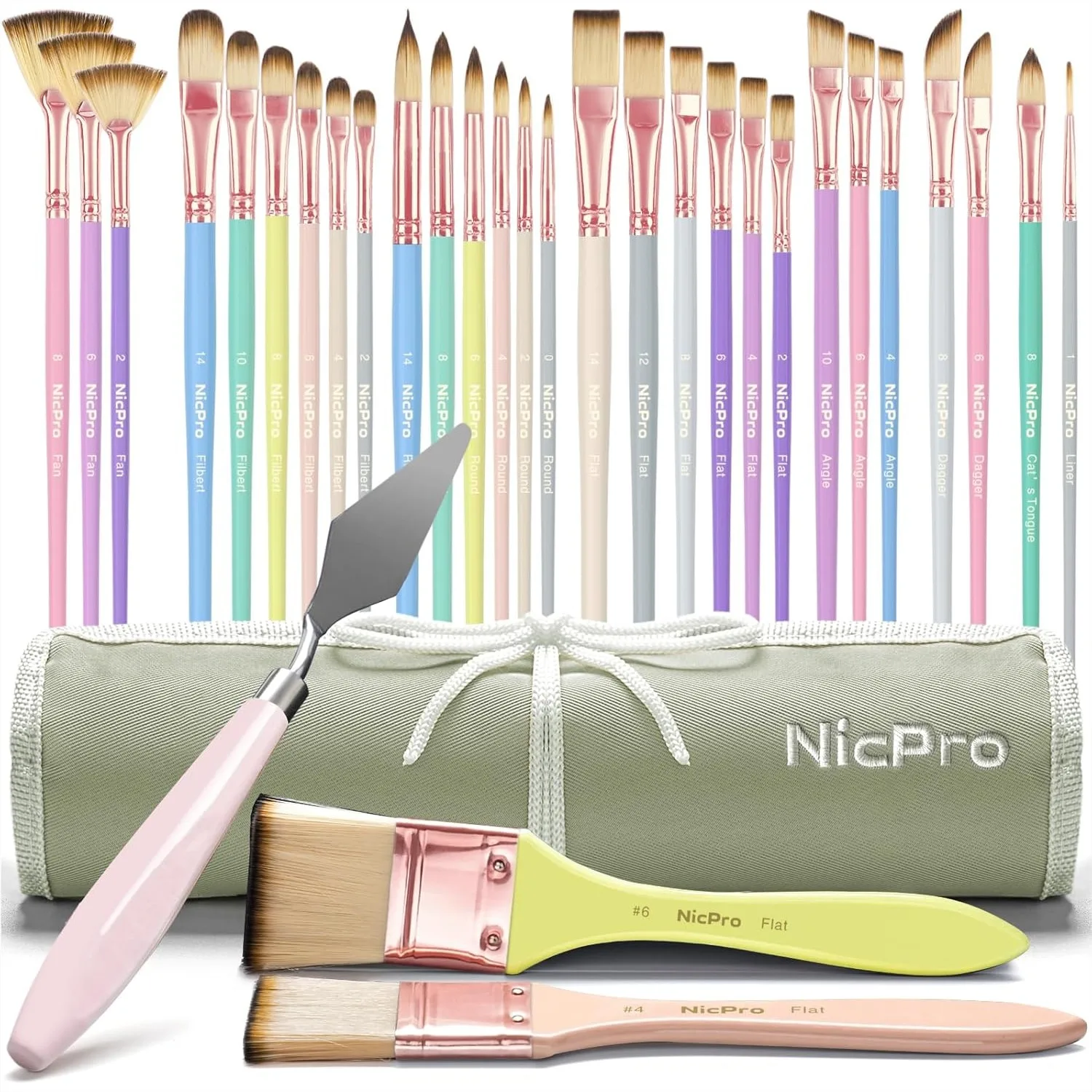 30pcs Paint Brush Set with Pastel Handles, Aesthetic Craft Paintbrushes for Acrylic Oil Watercolor Gouache, Art Supplies for
30pcs Paint Brush Set with Pastel Handles, Aesthetic Craft Paintbrushes for Acrylic Oil Watercolor Gouache, Art Supplies for