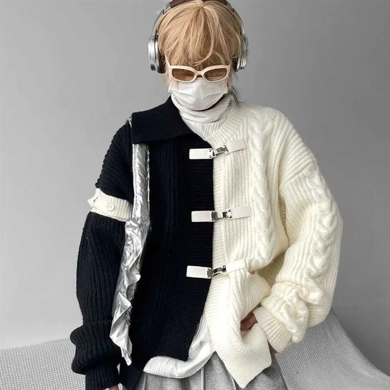 Color Blo Contrast Spring Autumn Men's Open Cardigan Sweater Loose Street Sle Knitted Jaet Casual Faion Outerwear
Color Blo Contrast Spring Autumn Men's Open Cardigan Sweater Loose Street Sle Knitted Jaet Casual Faion Outerwear