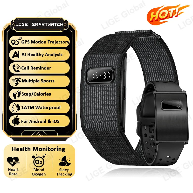 LIGE GPS Running Tracker Smart Bracelet Heart Rate Blood Pressure Monitor Pedometer Men Sport Fitness Digital Screen Smartwatch
LIGE GPS Running Tracker Smart Bracelet Heart Rate Blood Pressure Monitor Pedometer Men Sport Fitness Digital Screen Smartwatch